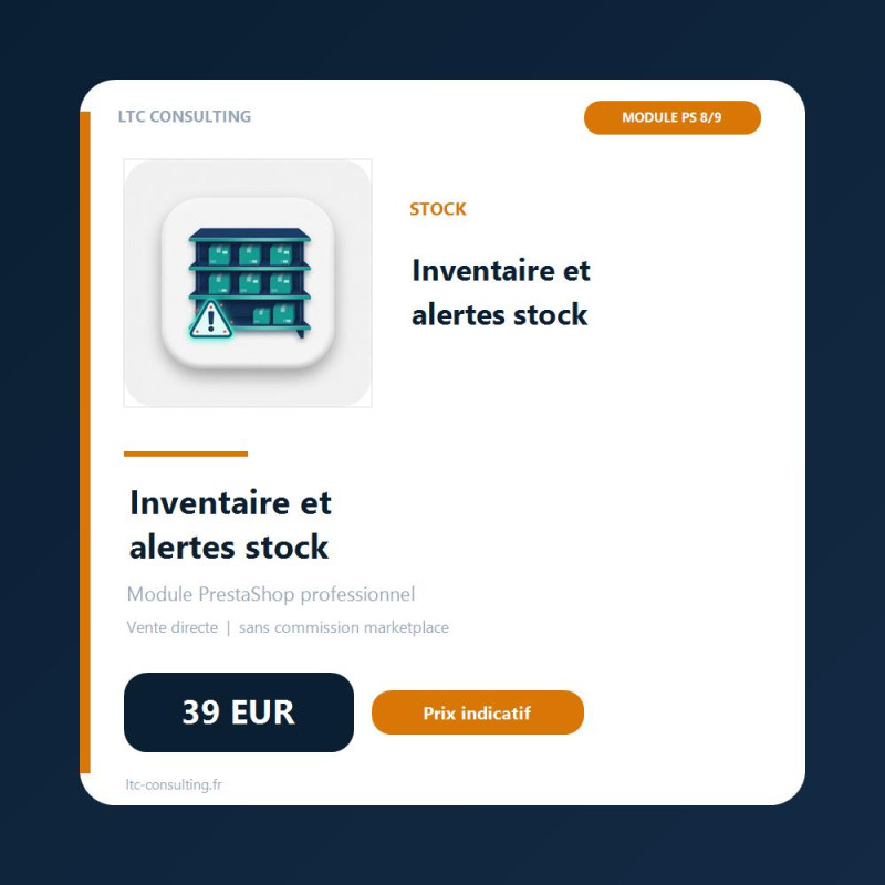 Inventaire et alertes de stock