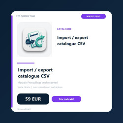 Import / export catalogue CSV