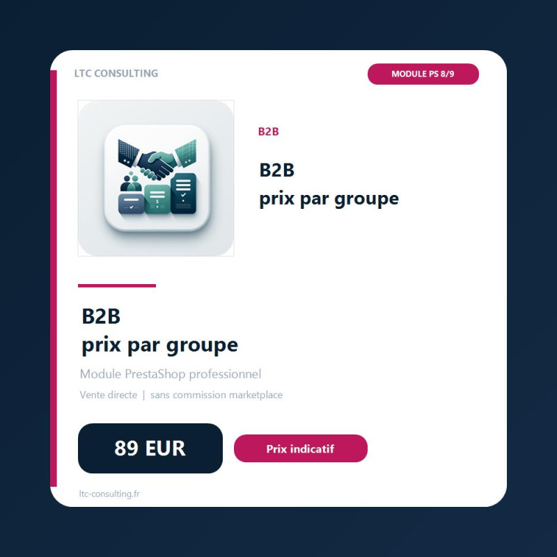 B2B – prix par groupe